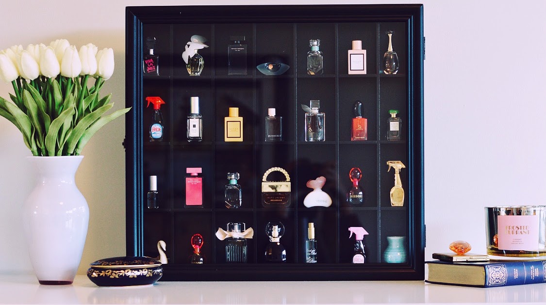 Perfume bottle outlet display case